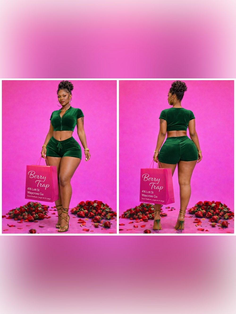 Velour Booty Short Set